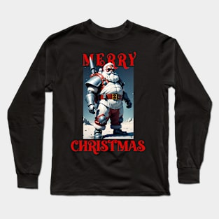 Cool Armed Santa. Merry Christmas Long Sleeve T-Shirt